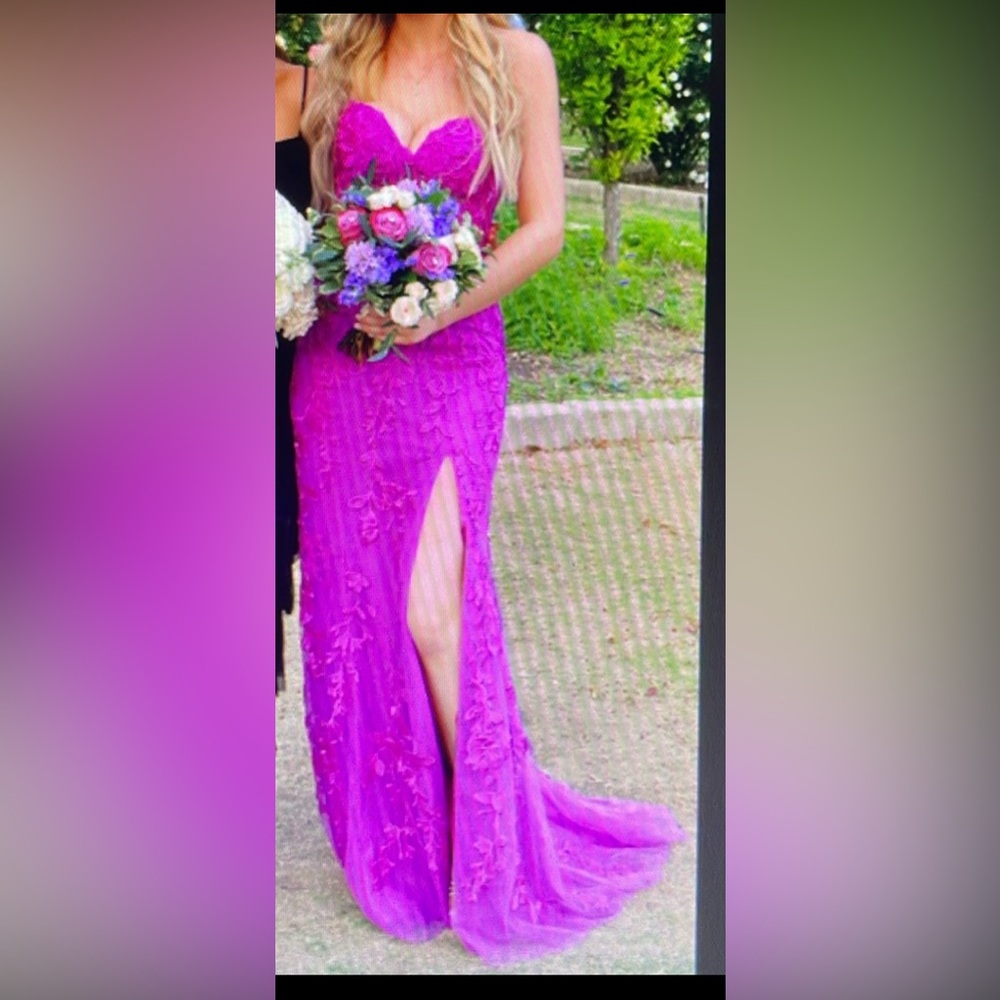 Sherri Hill strapless mermaid fit pink dress, size 00